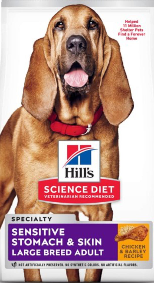 Hill’s Science Diet Sensitive Skin and Stomach Large Breed Adult Dog 30lb